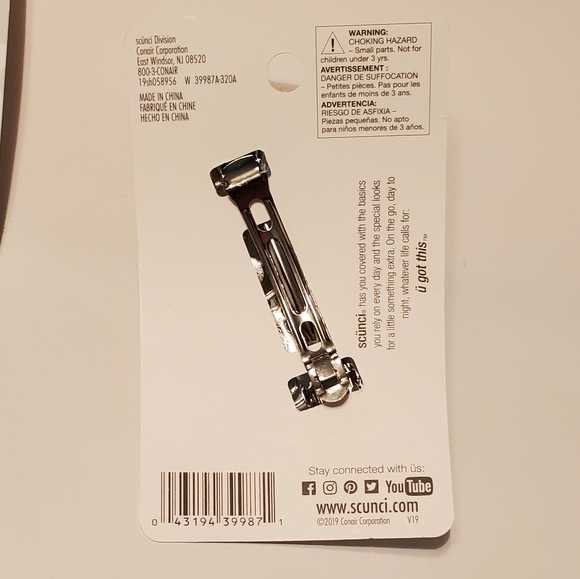 Scunci Real Style Hair Barrette QTY 2 with Pearls & Rhinestones NWT - Picture 3 of 3